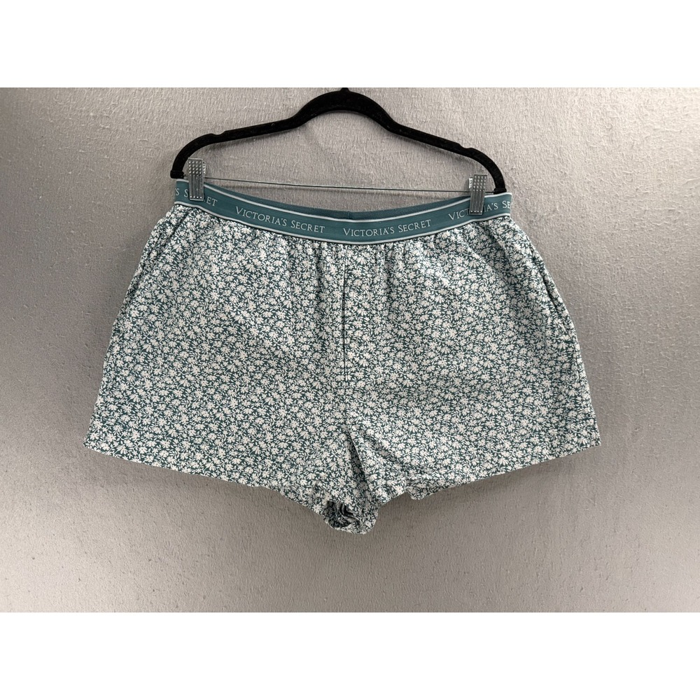 Victoria's‎ Secret Pajama Sleep Shorts Womens XL Lounge Boxer Ditsy Logo Waist